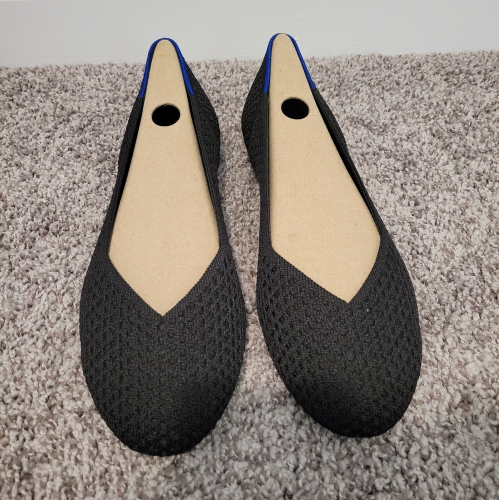 Rothys Honeycomb Black Flats